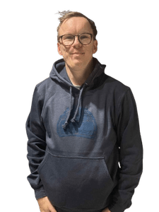 Hovedbilde Hettegenser Bl&aring; Ton-i-ton Logo